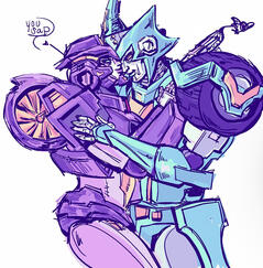 Two character, fully rendered, majority body ship example Two character, fully rendered, majority body ship example